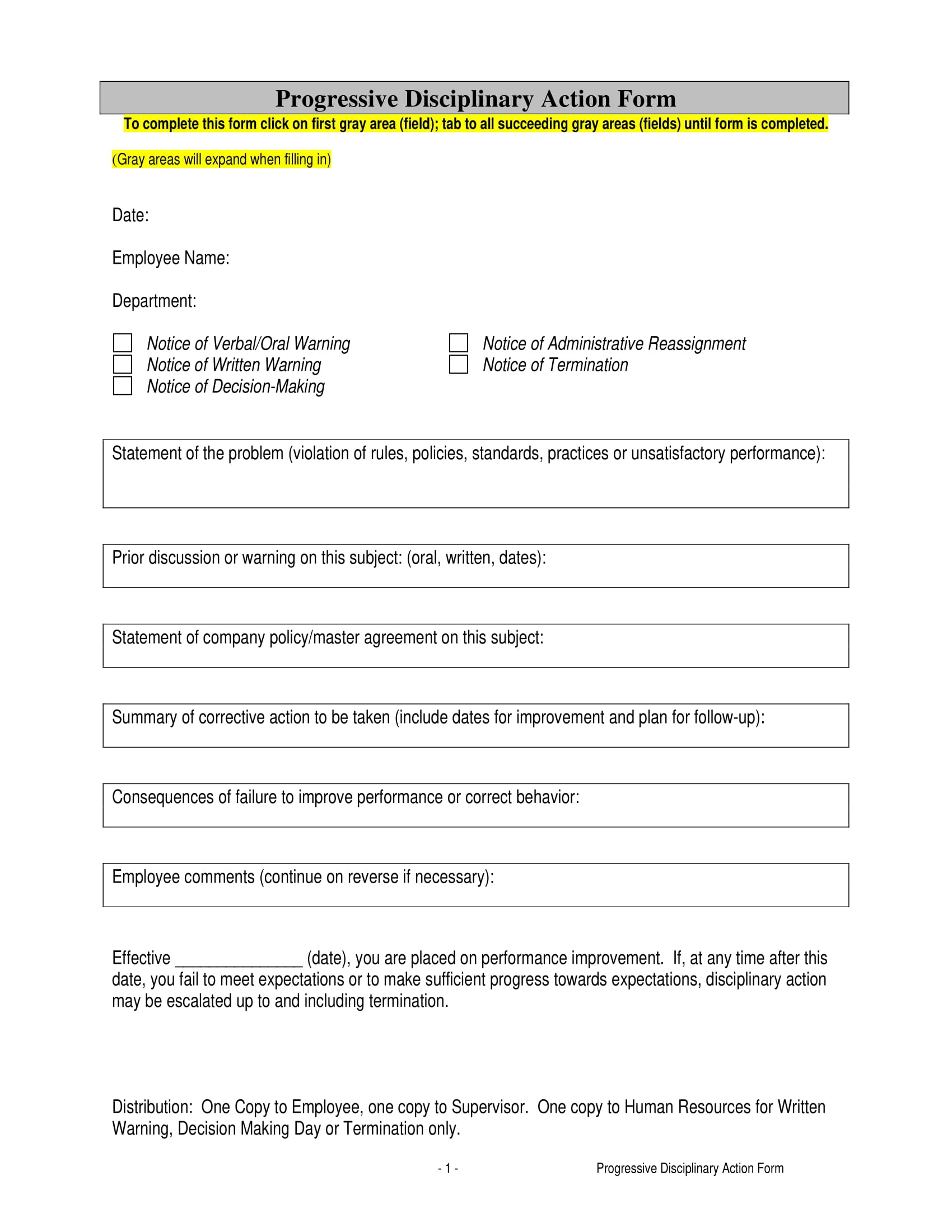 10 Disciplinary Action Form Examples To Download