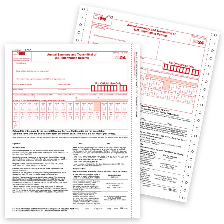 1096 Tax Forms Summary Transmittal Of 1099 DiscountTaxForms