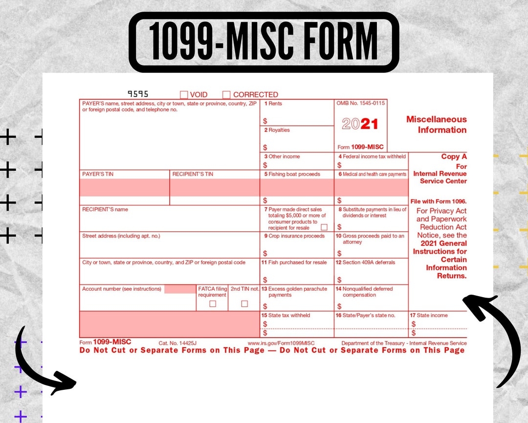1099 misc Form 2020 Printable 1099 Form Etsy