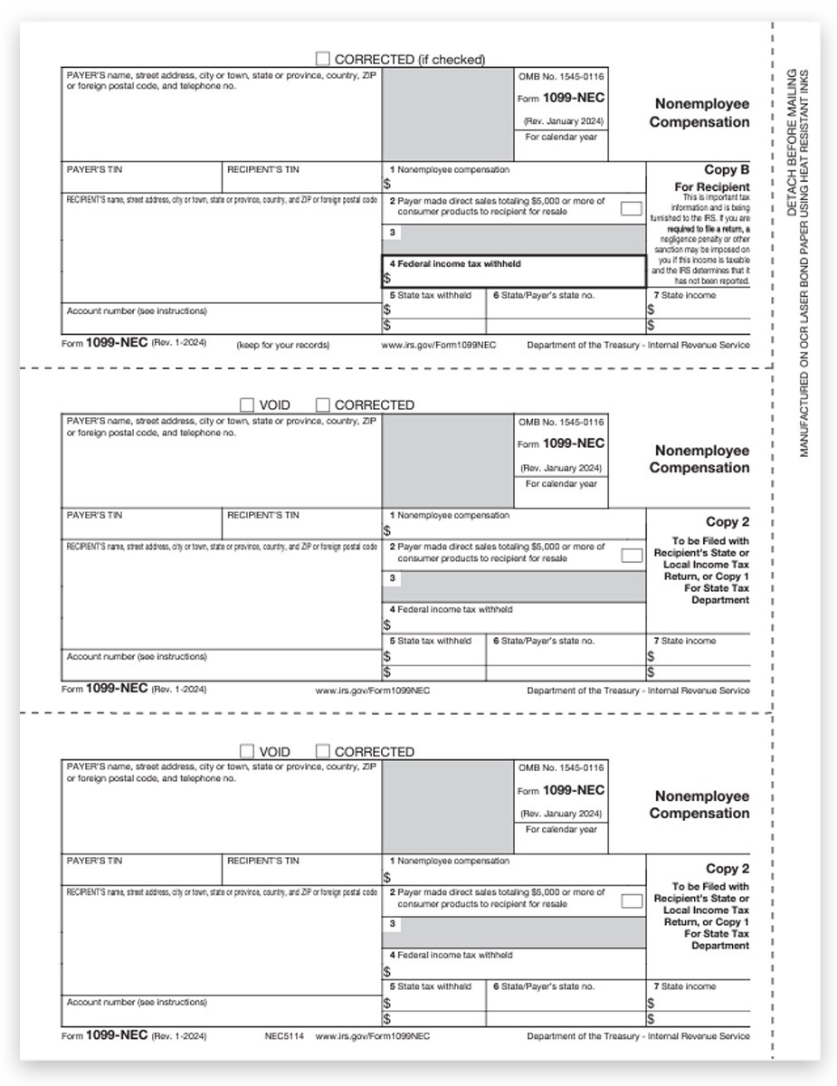 1099 NEC Forms Combined Copy B C 2 DiscountTaxForms