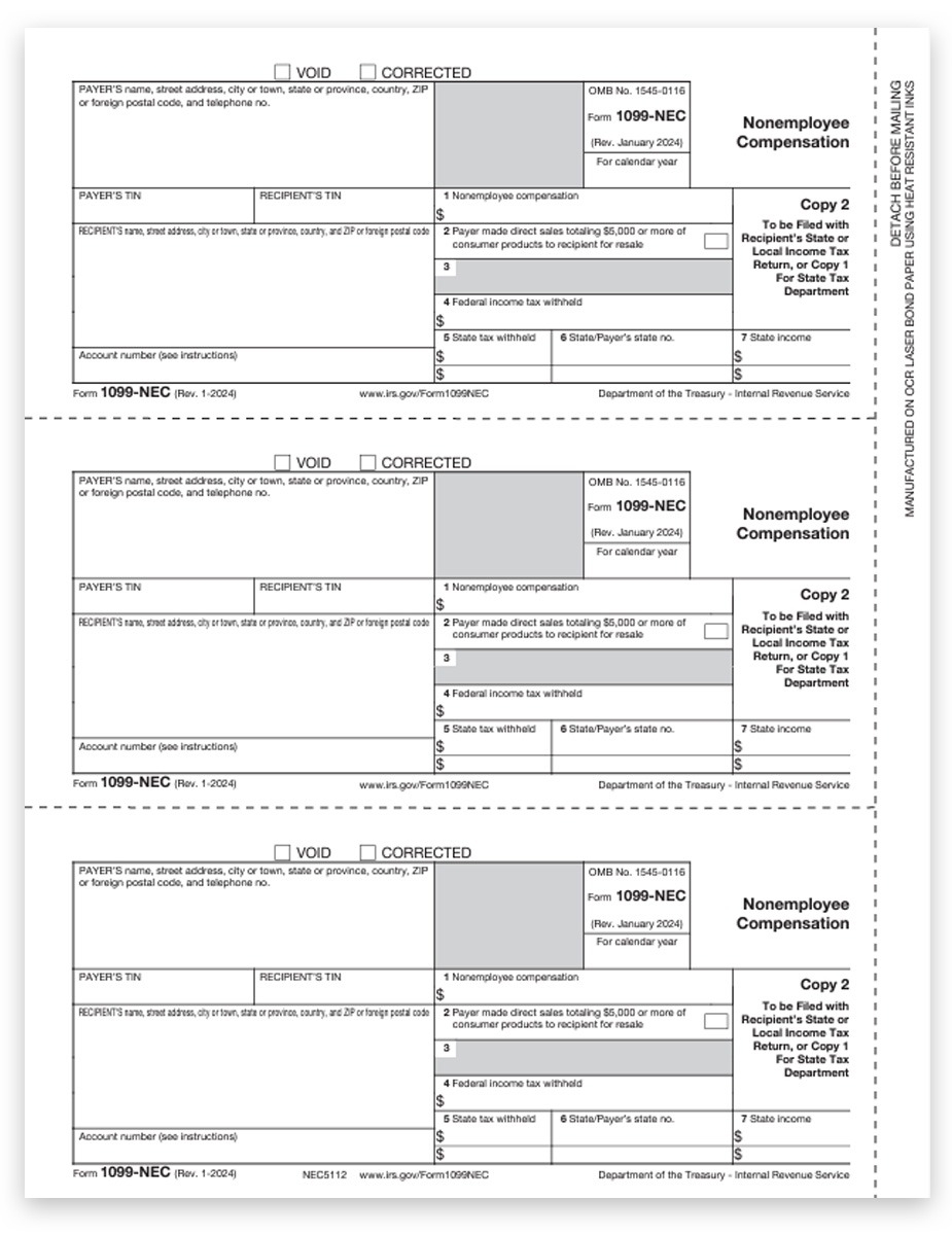 1099 NEC Forms Copy 2 For Payer DiscountTaxForms