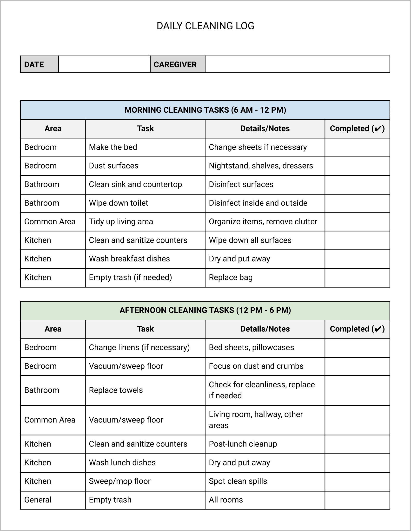 11 Must Have Free Caregiver Forms No Sign Up Required 