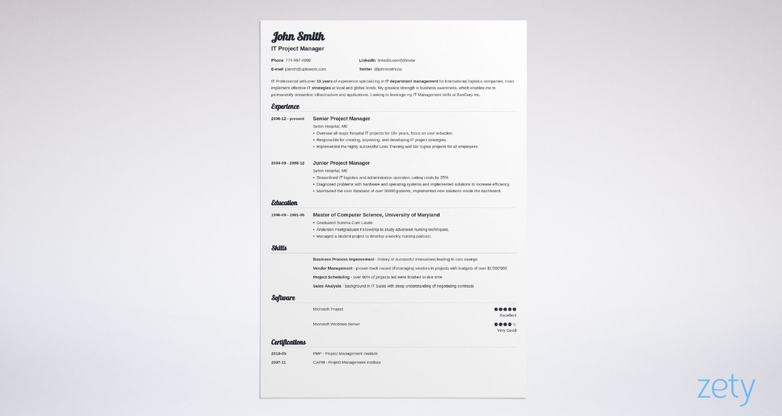 Printable Blank Resume Form
