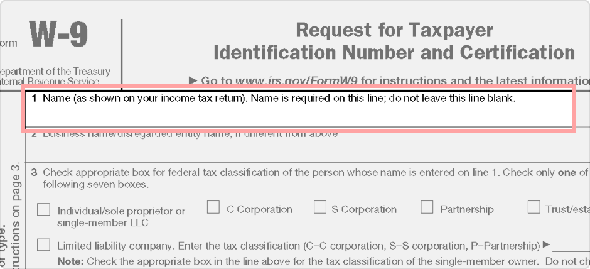 Printable W-9 Form