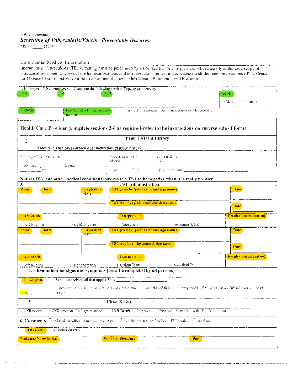 2Step PPD TB Form PPD Form State Of California Screening Of Tuberculosis Vaccine Preventable Studocu