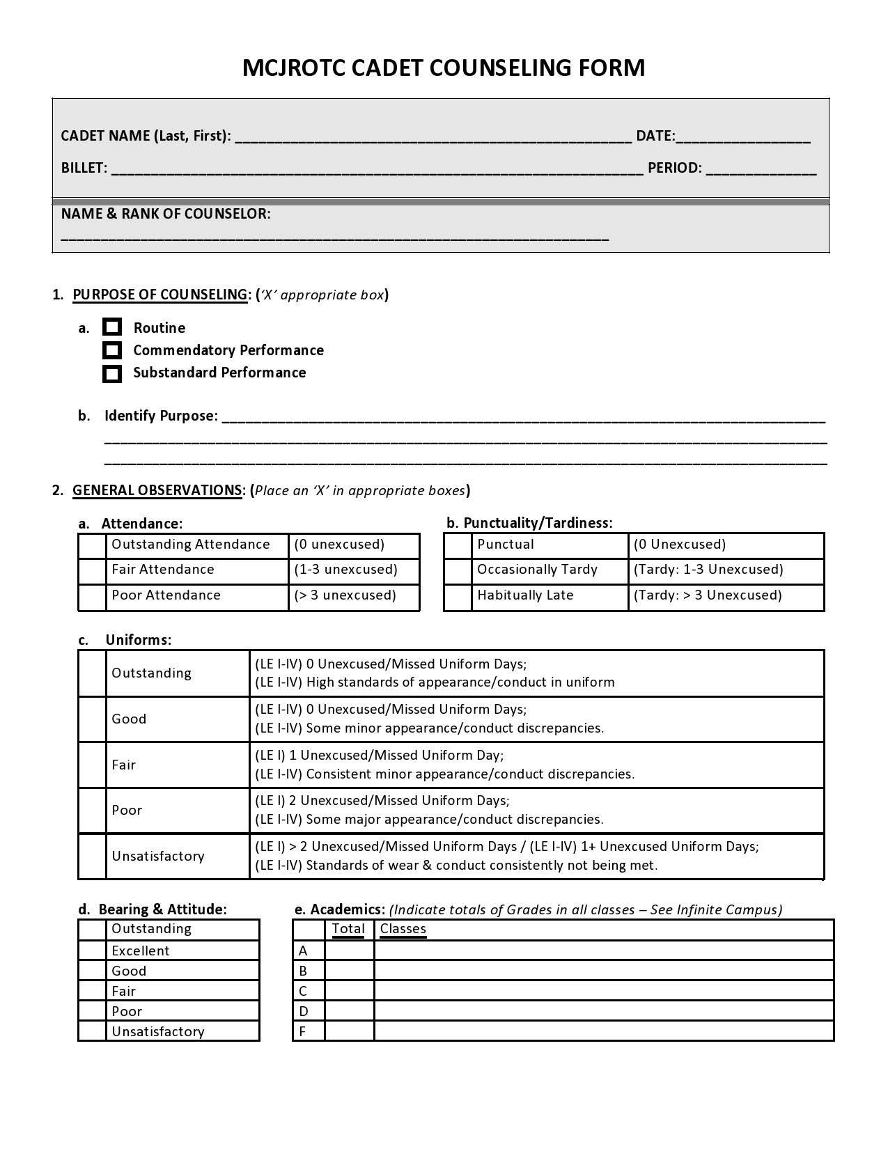 31 Free Army Counseling Forms DA 4856 Fillable TemplateLab