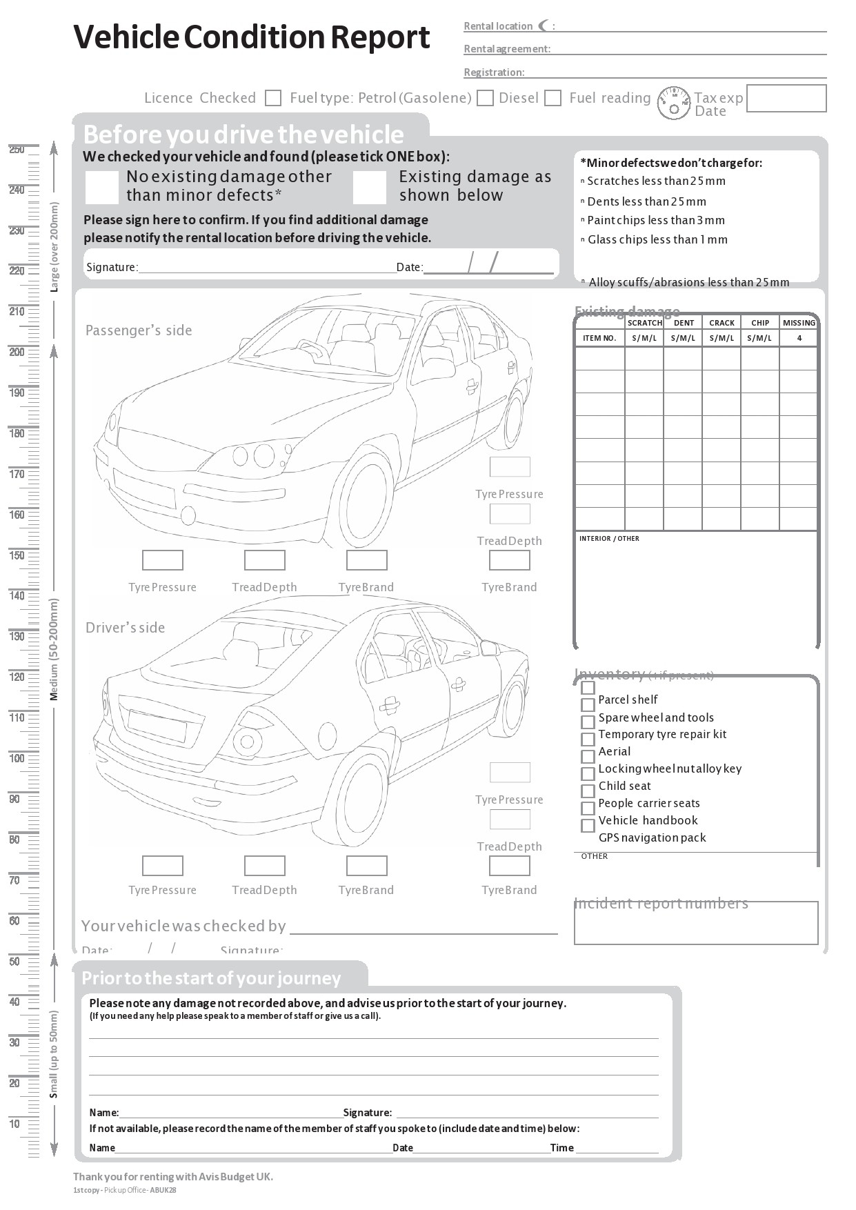 39 Best Vehicle Inspection Forms Lyft Uber Etc TemplateLab