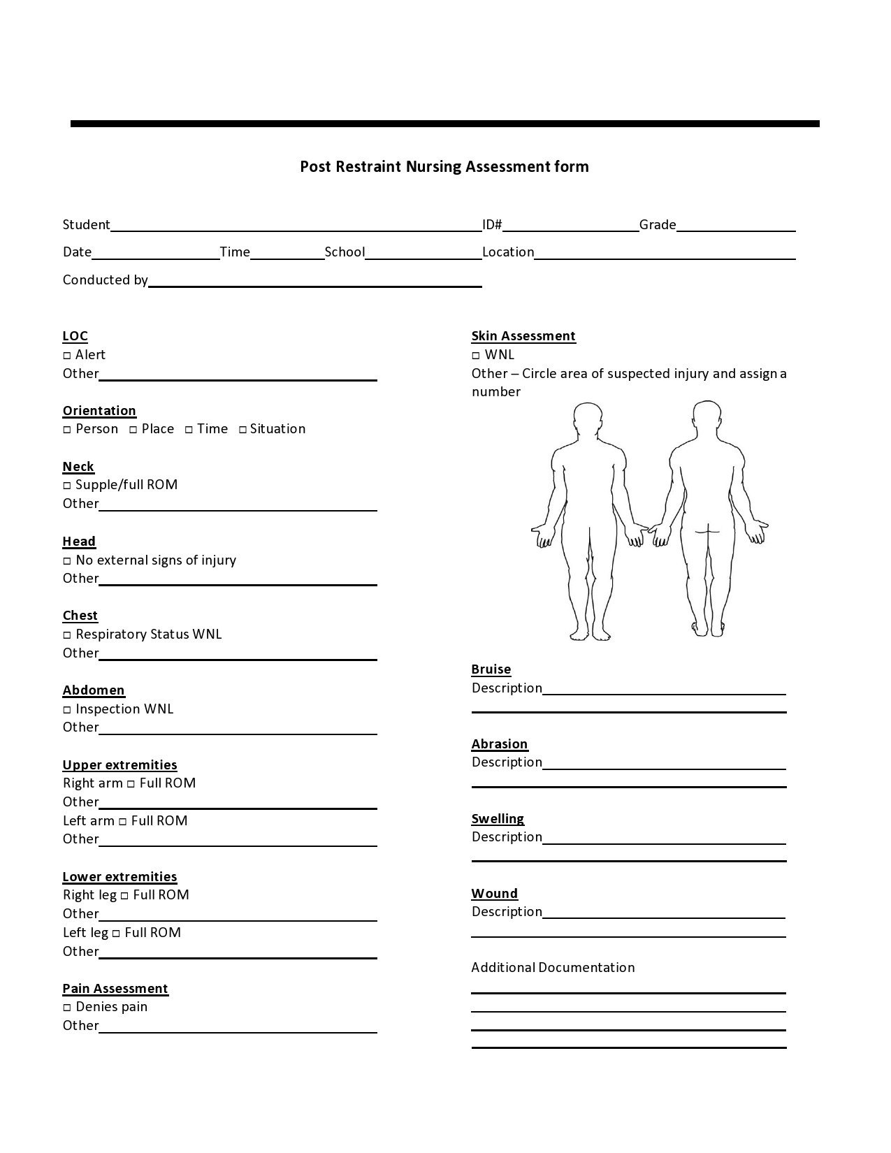 Free Printable Nursing Assessment Forms