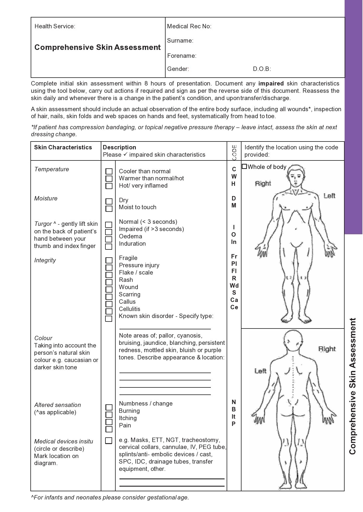 Printable Head To Toe Assessment Form Pdf