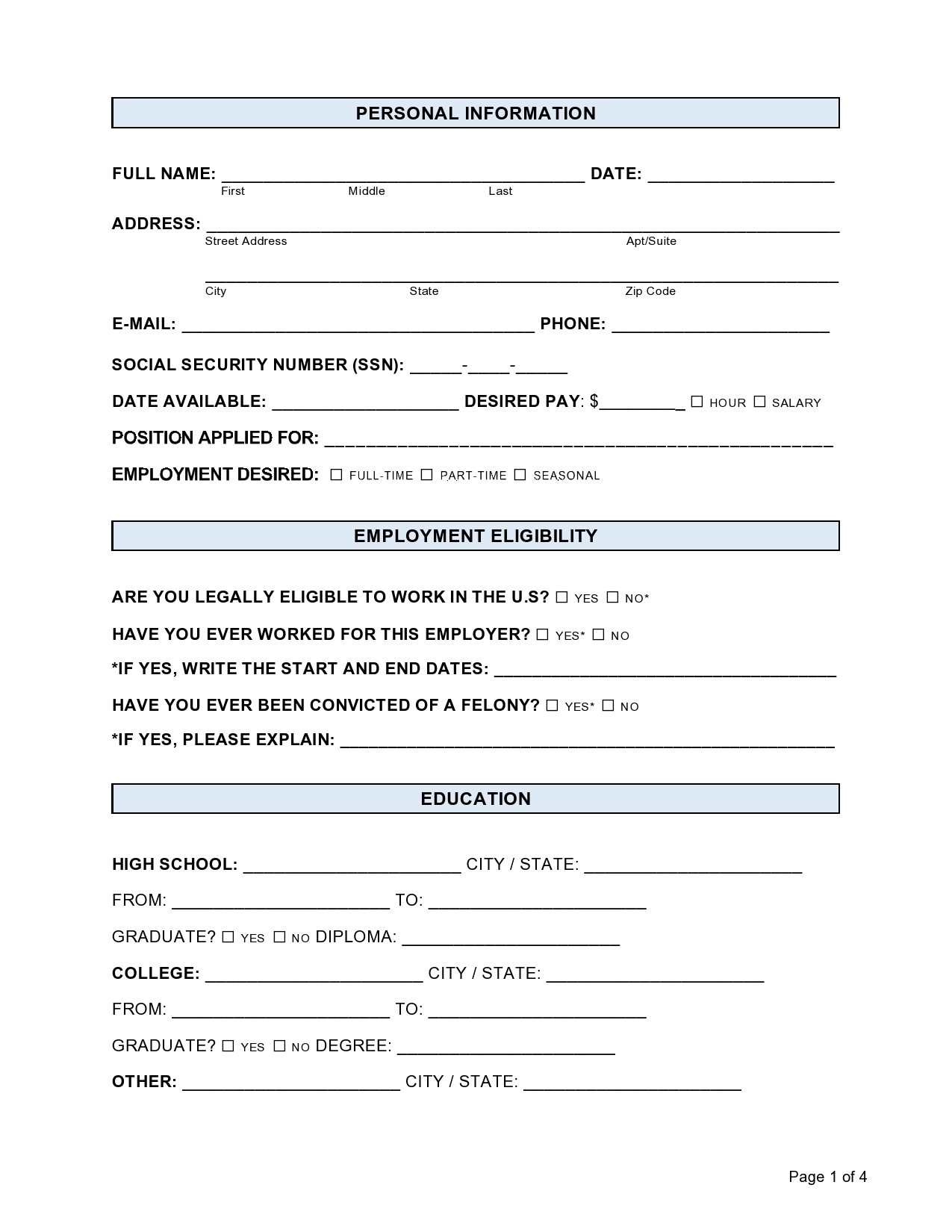 41 Free Personal Information Forms Templates TemplateLab