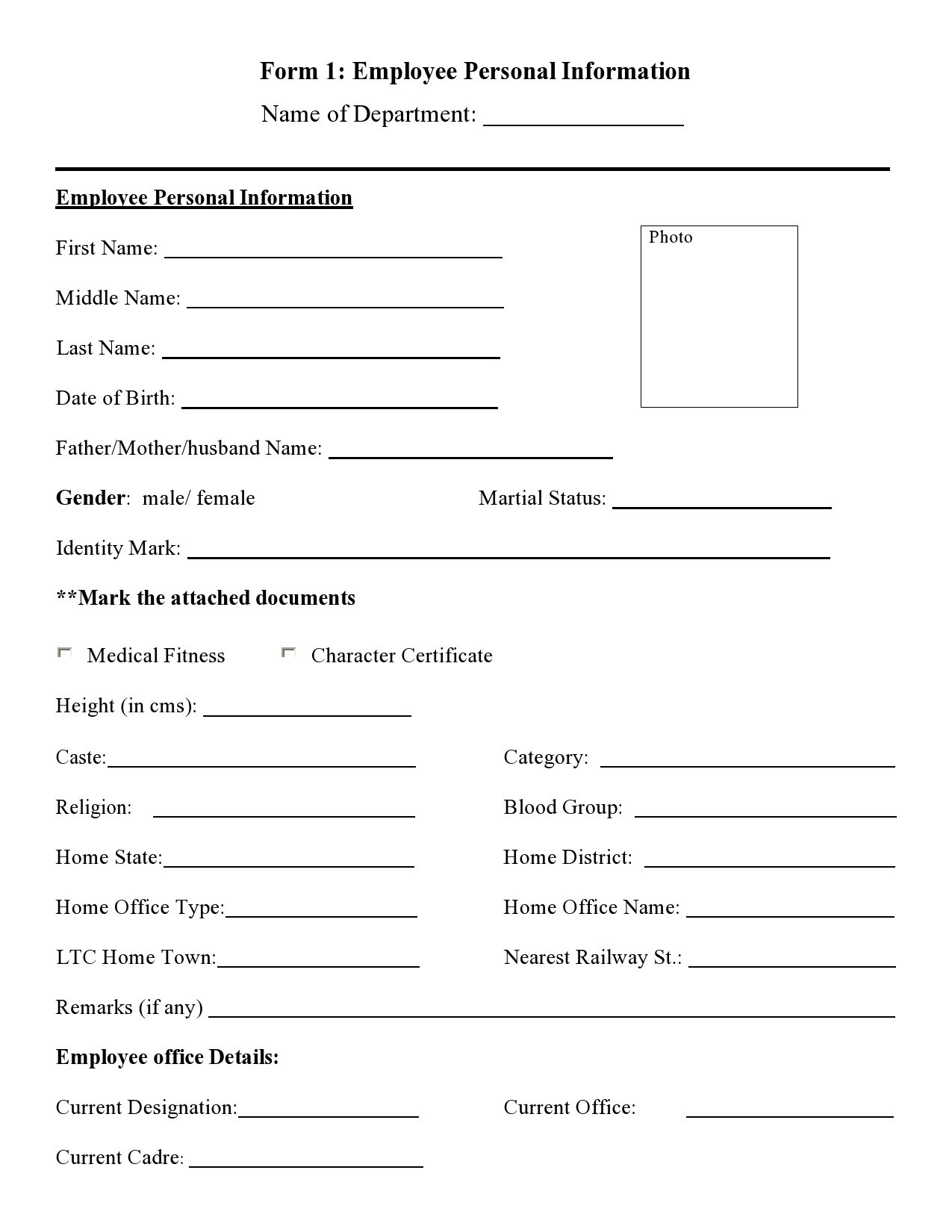 41 Free Personal Information Forms Templates TemplateLab