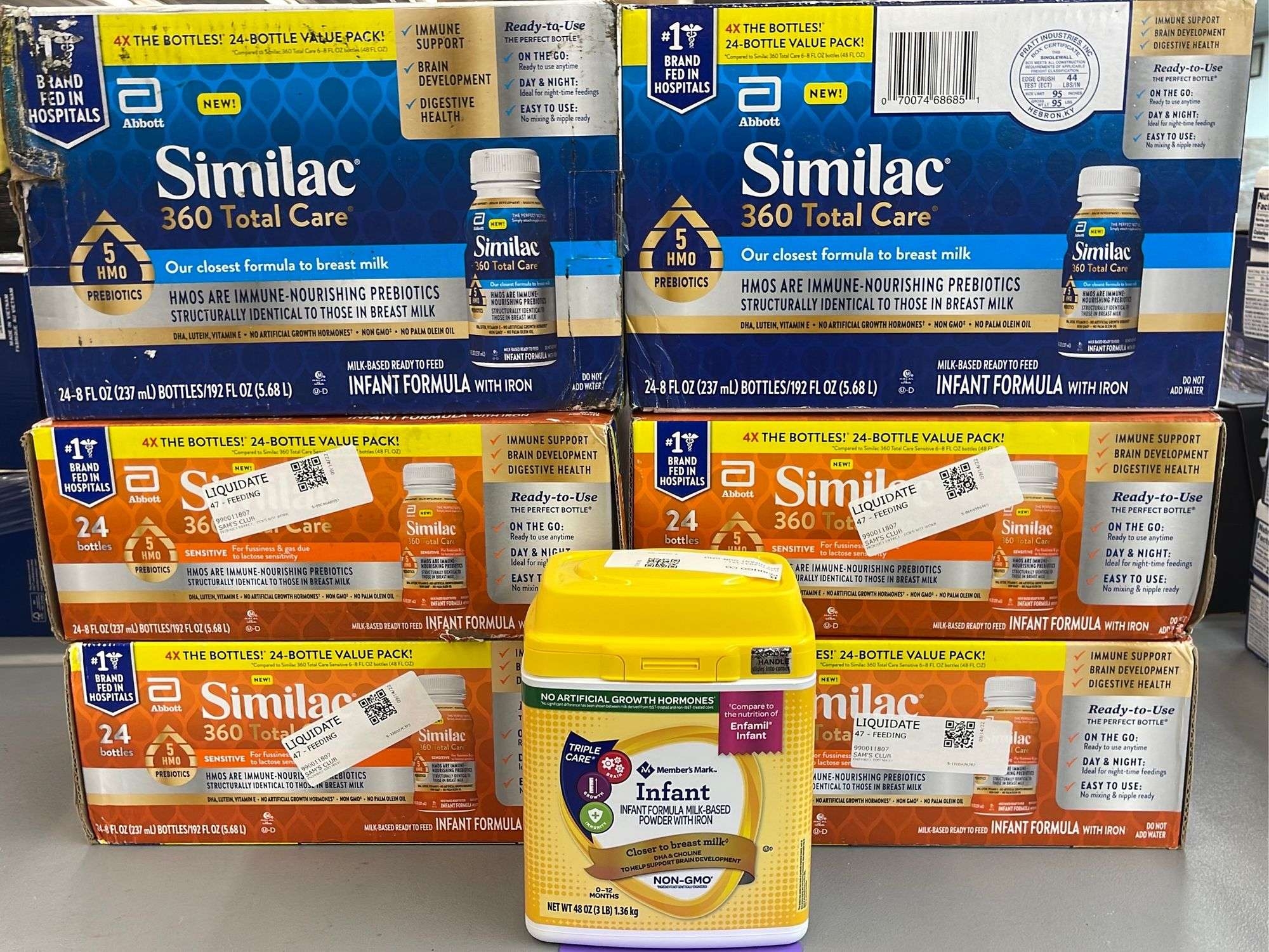 6 CASES OF SIMILAC INFANT FORMULA 1 CAN OF MEMBERS MARK FORMULA Earl s Auction Company