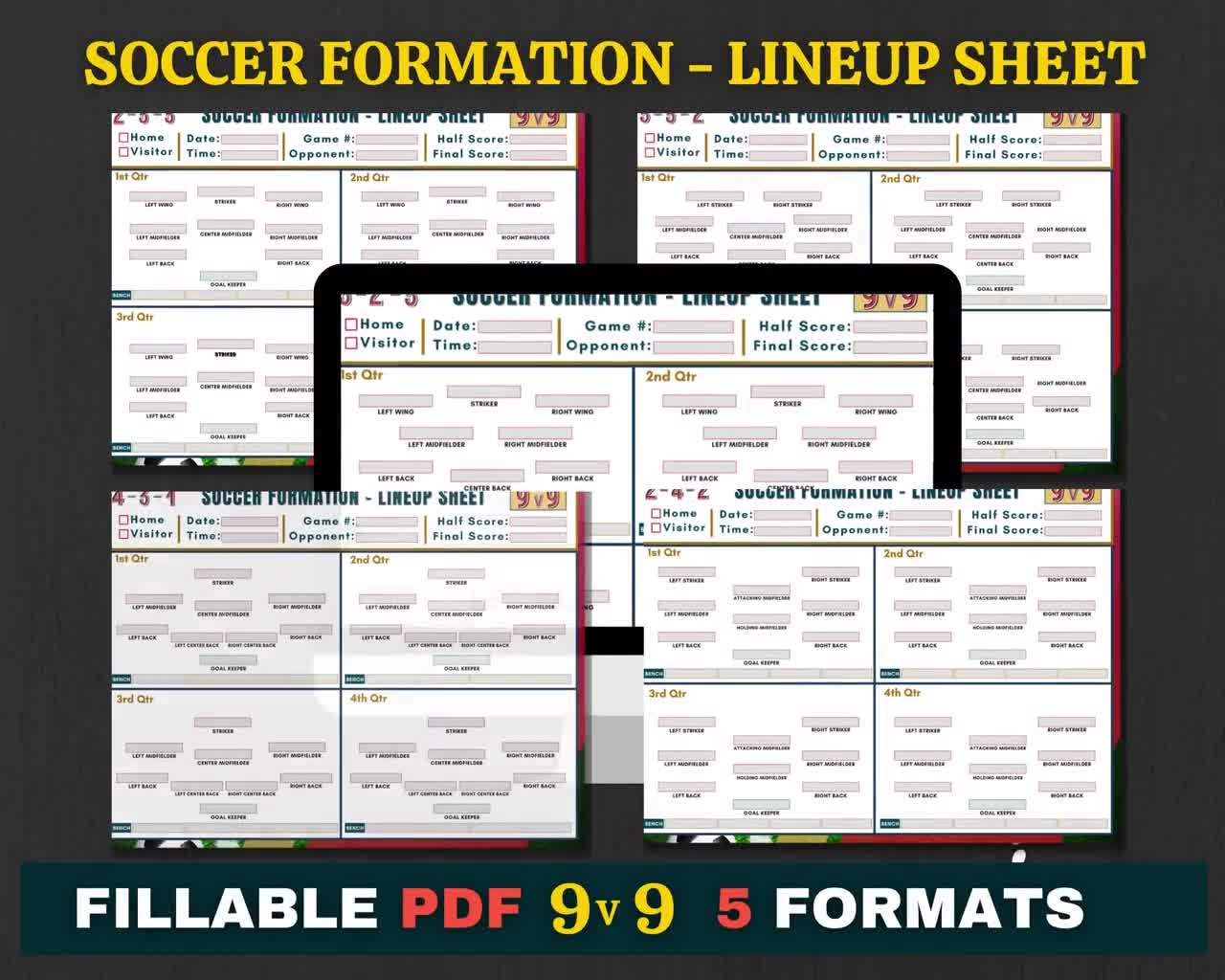 9v9 Soccer Formation Lineup Sheet Editable PDF Soccer Training Football Formation Soccer Coach Planner Youth Soccer Printable Template Etsy Denmark