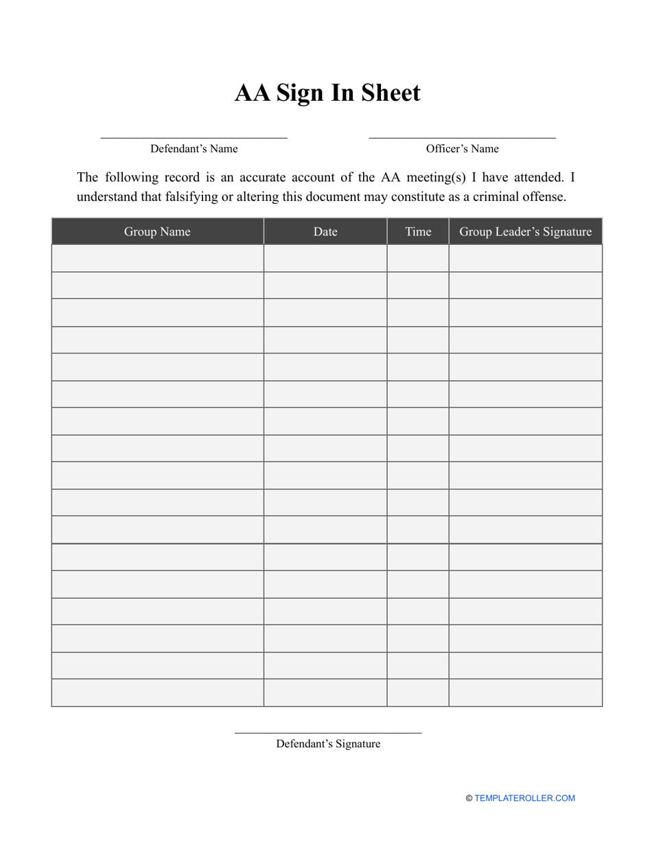 Aa Meeting Format Printable