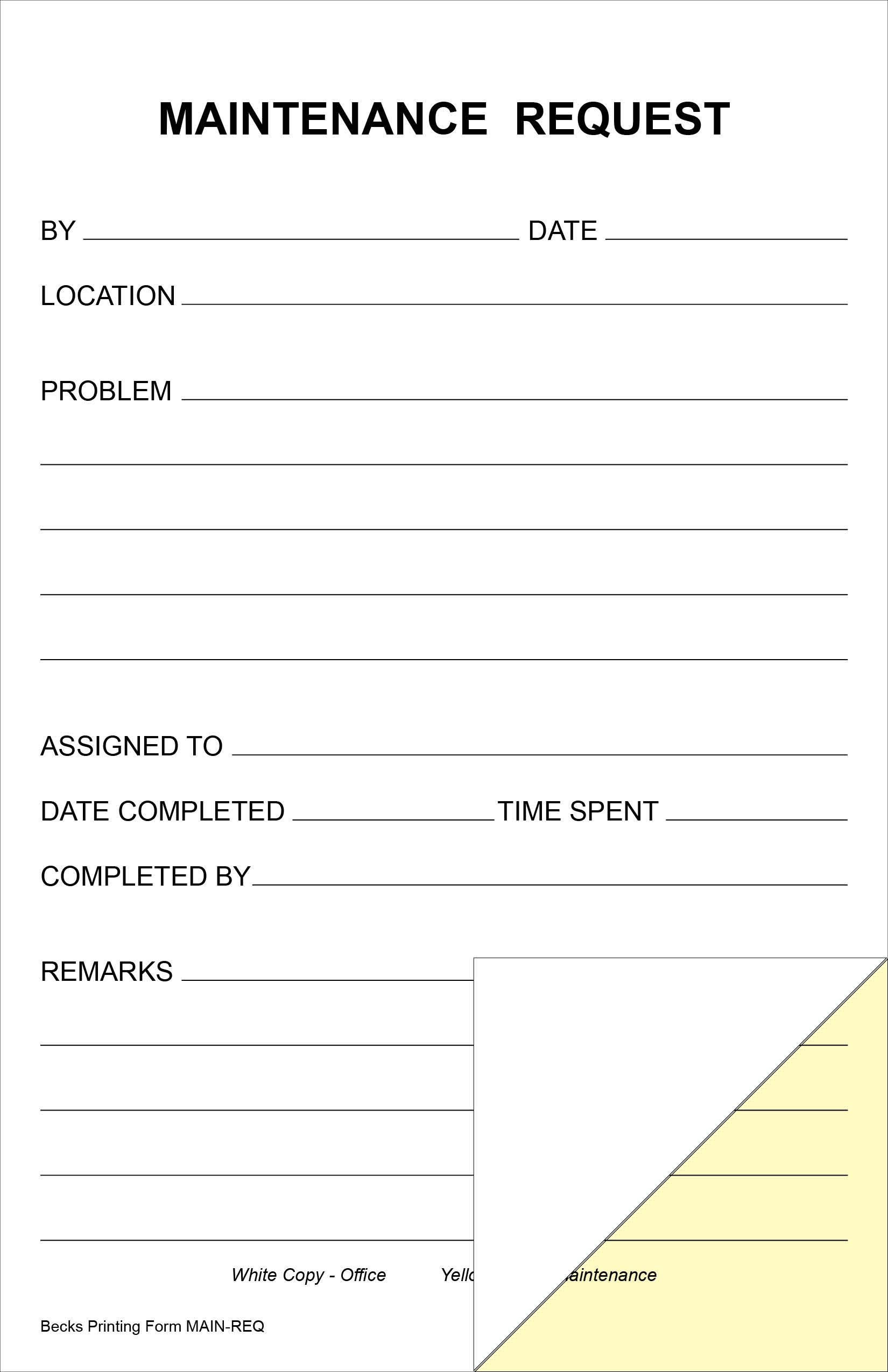 Amazon Maintenance Request Forms On 2 Part Carbonless Paper Pack Of 100 Office Products