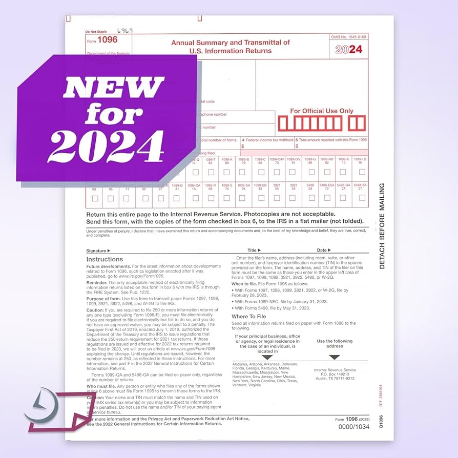 Printable 1096 Form 2025