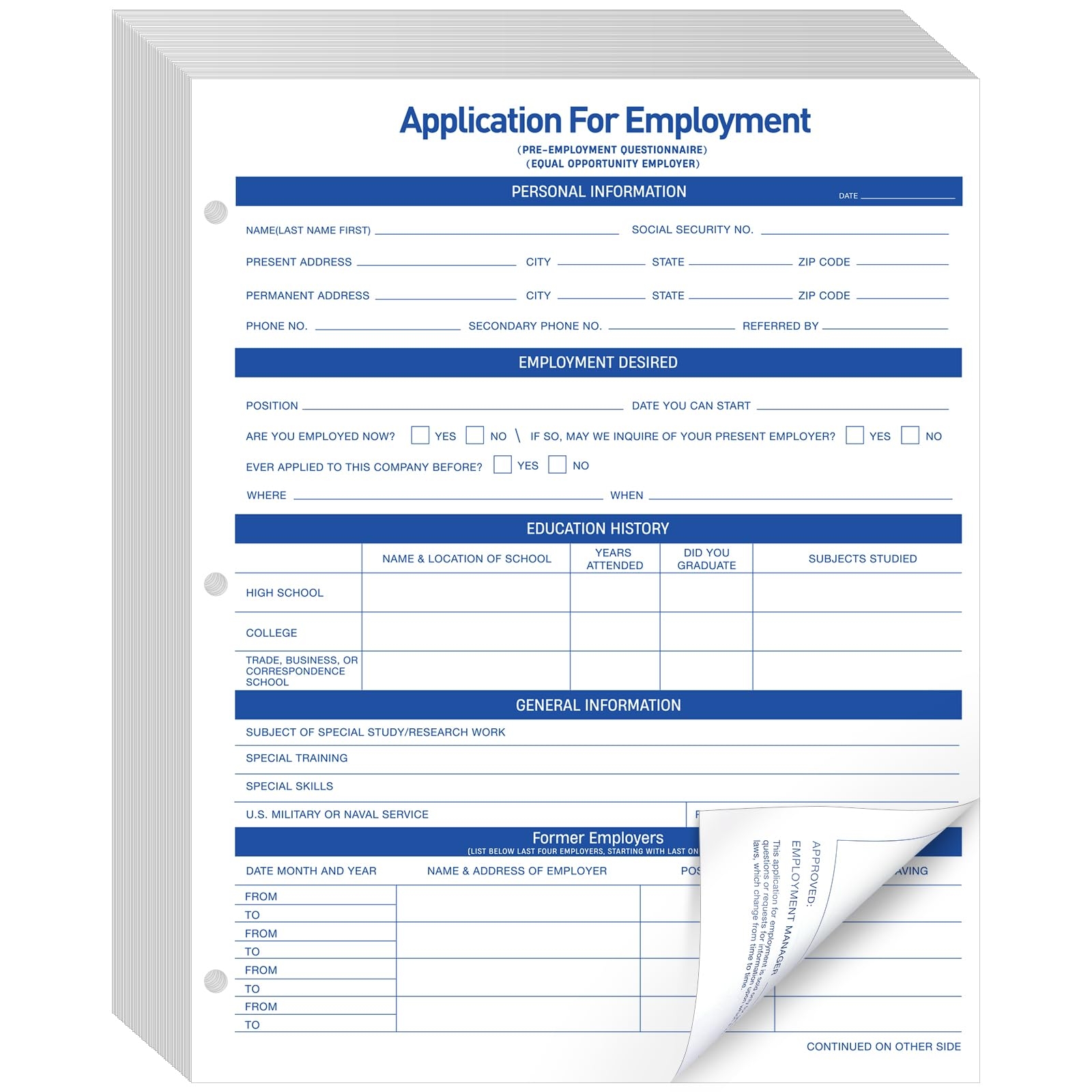 Printable Job Application Form
