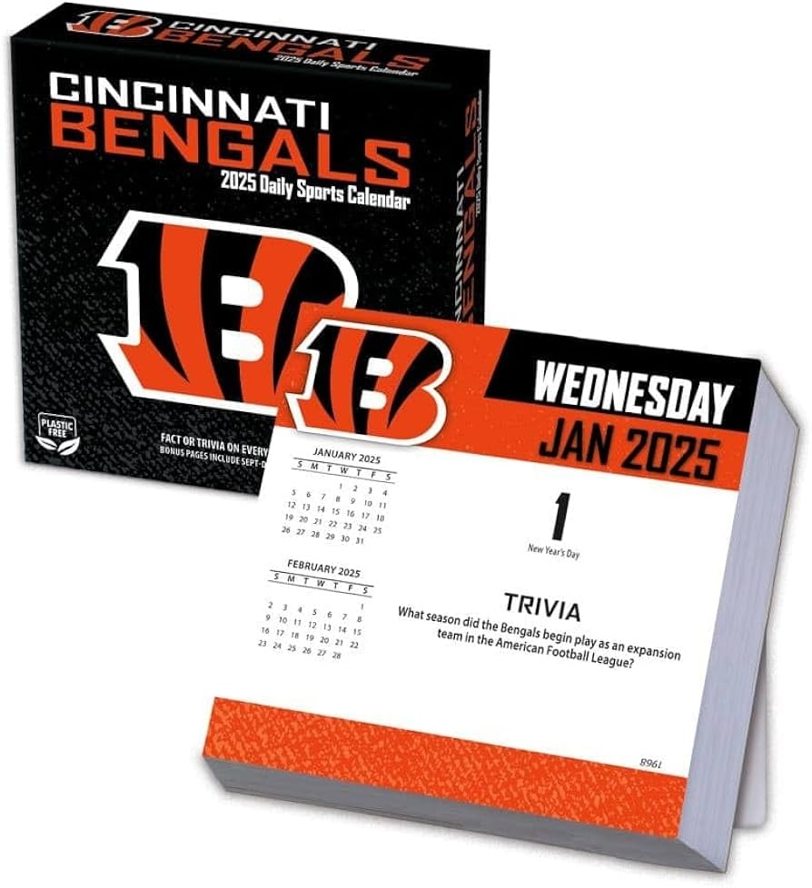 Amazon Turner Sports Cincinnati Bengals 2025 Box Calendar 25998053034 Sports Outdoors