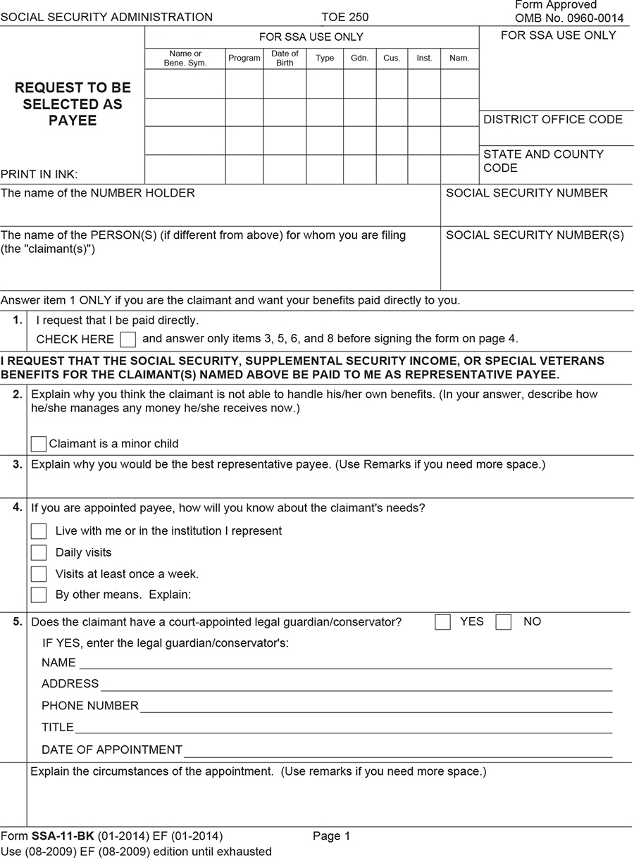Appendix C Selected Forms Informing Social Security s Process For Financial Capability Determination The National Academies Press