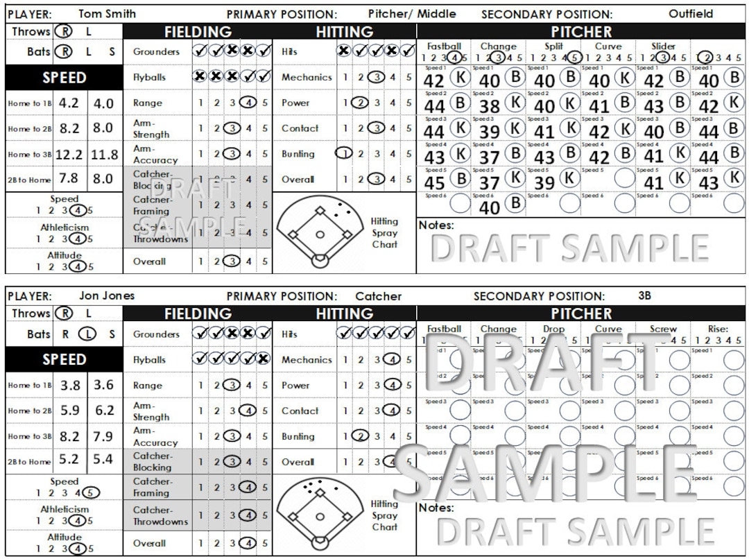 Free Printable Baseball Tryout Evaluation Form