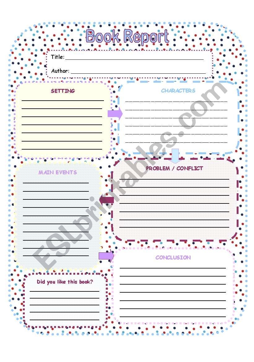Book Report Form Printable