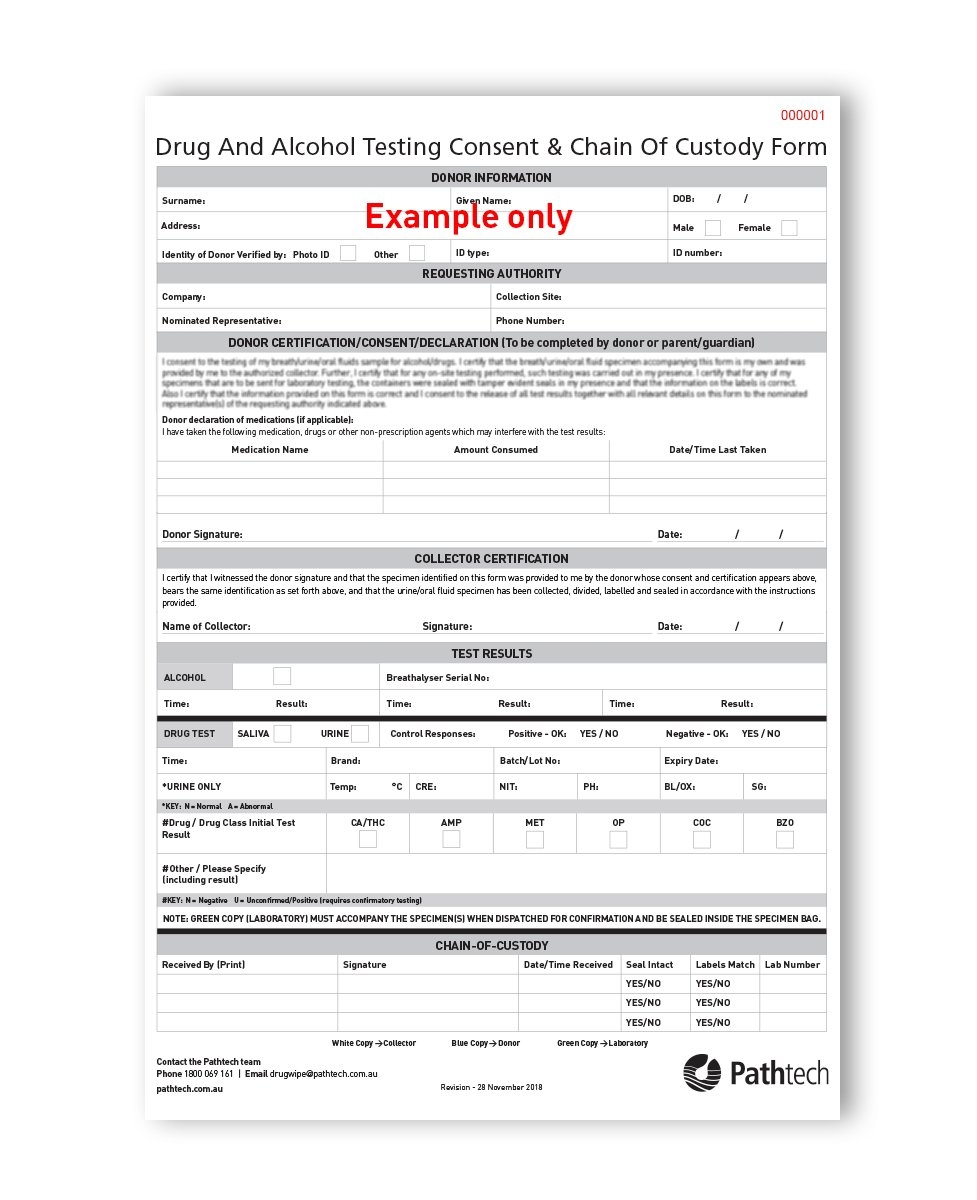 Chain Of Custody Consent Form Book Pathtech