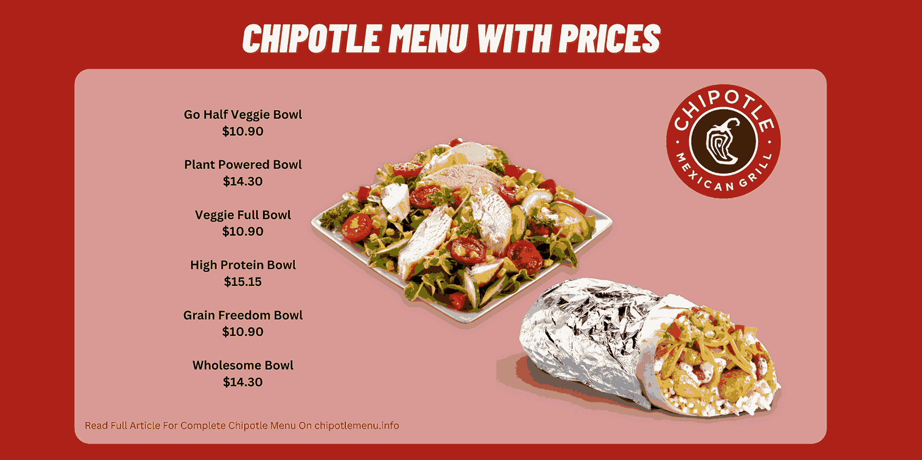 Chipotle Menu Prices Mexican Food Menu 2025 Updated 