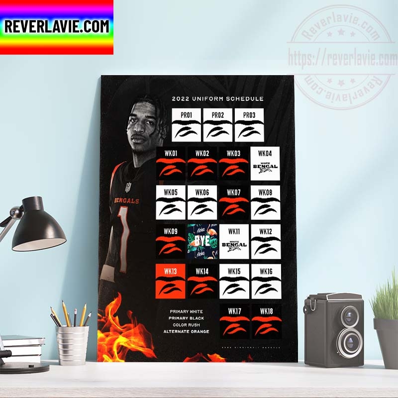 Cincinnati Bengals 2024 Jersey Schedule