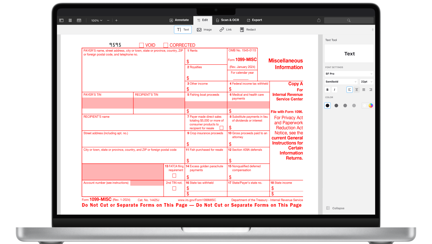 Das IRS Formular 1099 MISC F r 2025 Als PDF Ausf llen