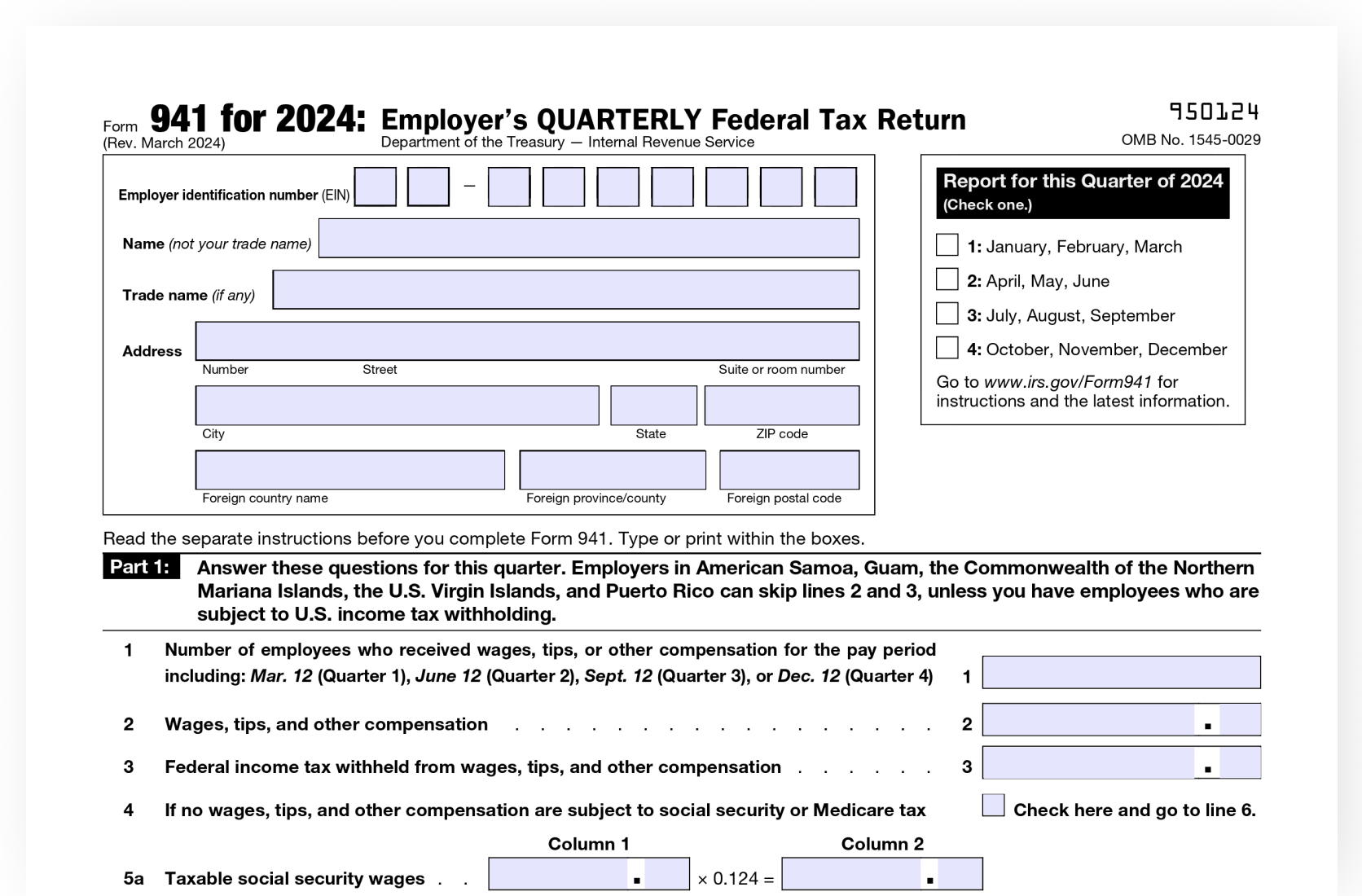 Das IRS Formular 941 F r 2024 2025 Ausf llen PDF Expert