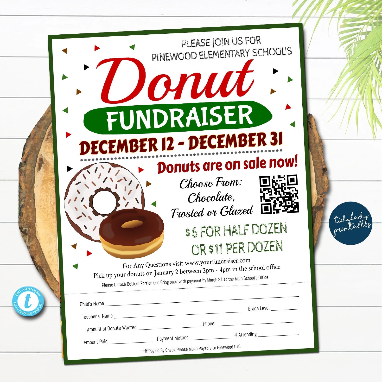 Donut Fundraiser Bakery Bake Sale Fundraising Printable Sports School Pta Pto Flyer Nonprofit Charity Benefit Event EDITABLE TEMPLATE Etsy