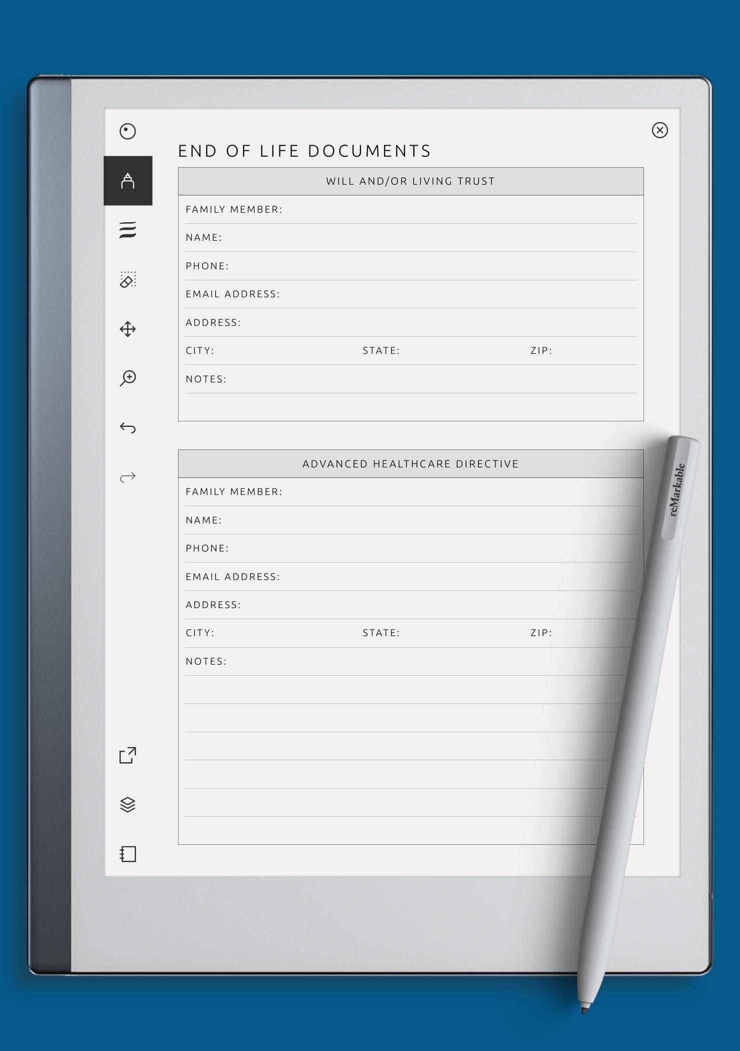 File Of Life Printable Form