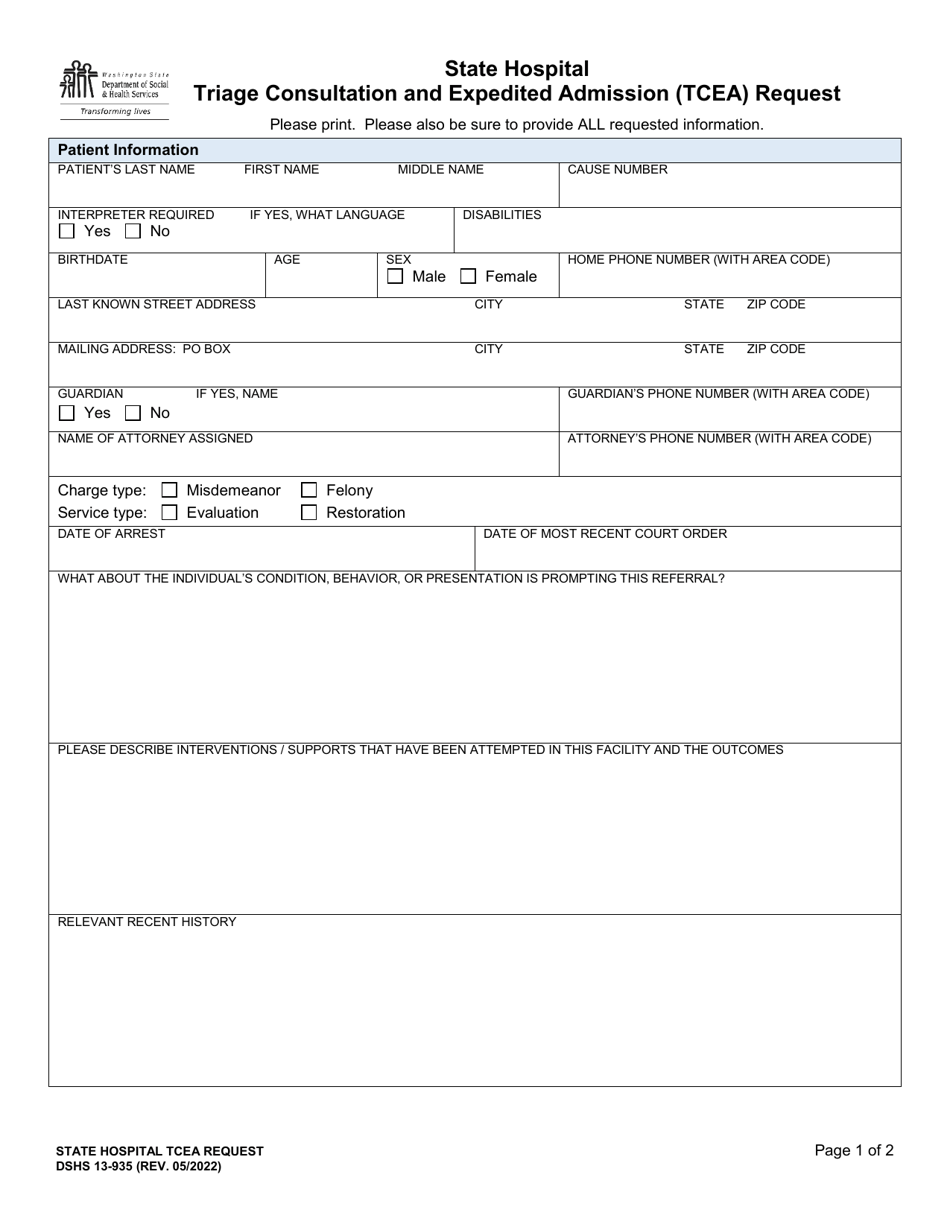 Printable Triage Form Template