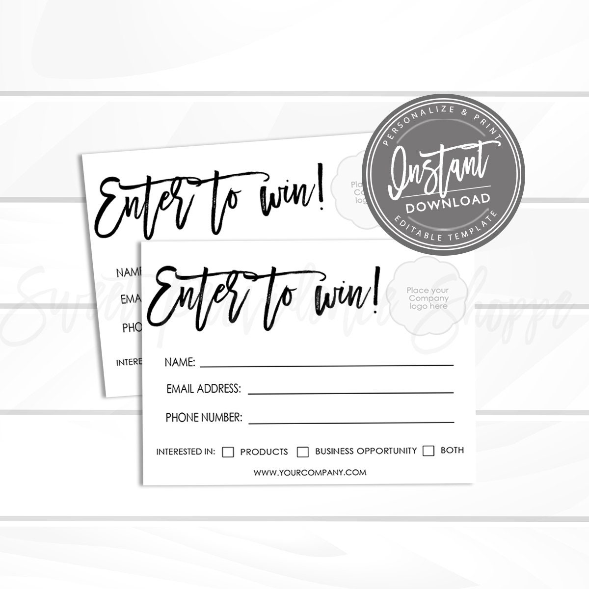 EDITABLE Raffle Ticket Template Enter To Win Giveaway Printable Personalized Business Door Prize Entry Form Photography Instant Access Etsy