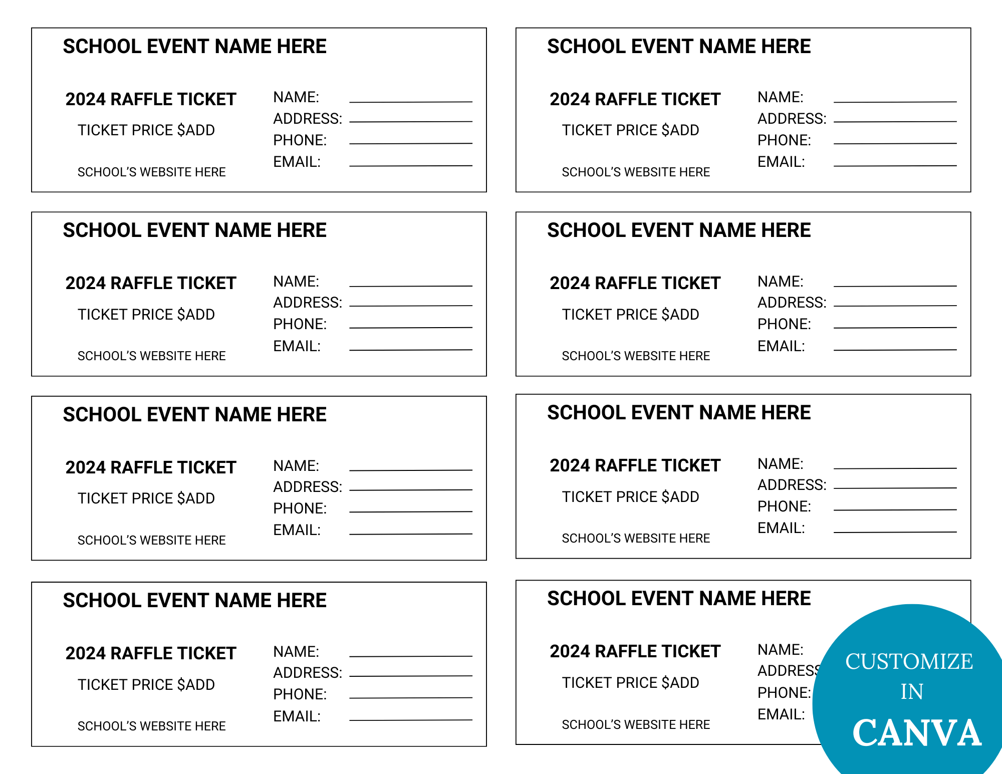 Free Printable Raffle Entry Form Template