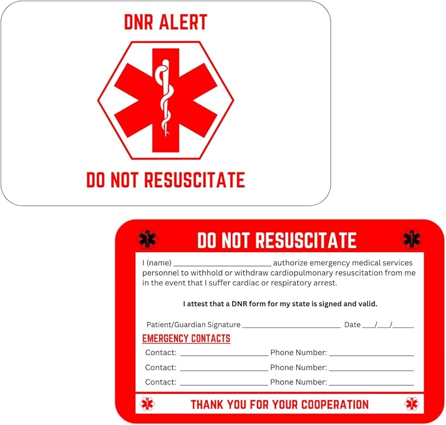 Elm City Direct DNR Do Not Resuscitate Medical Alert Wallet Card With Emergency Contact Form Set Of 2 Cards Amazon de Health Personal Care