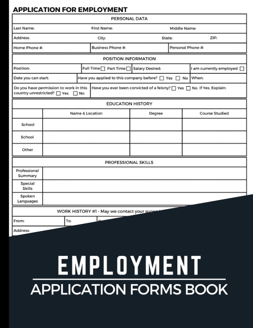 Employment Application Forms Book Job Application Form Application For Employment Forms Book For Organizations Business And Employers 60 Forms 8 5 X 11 Press Indigo Amazon de Books
