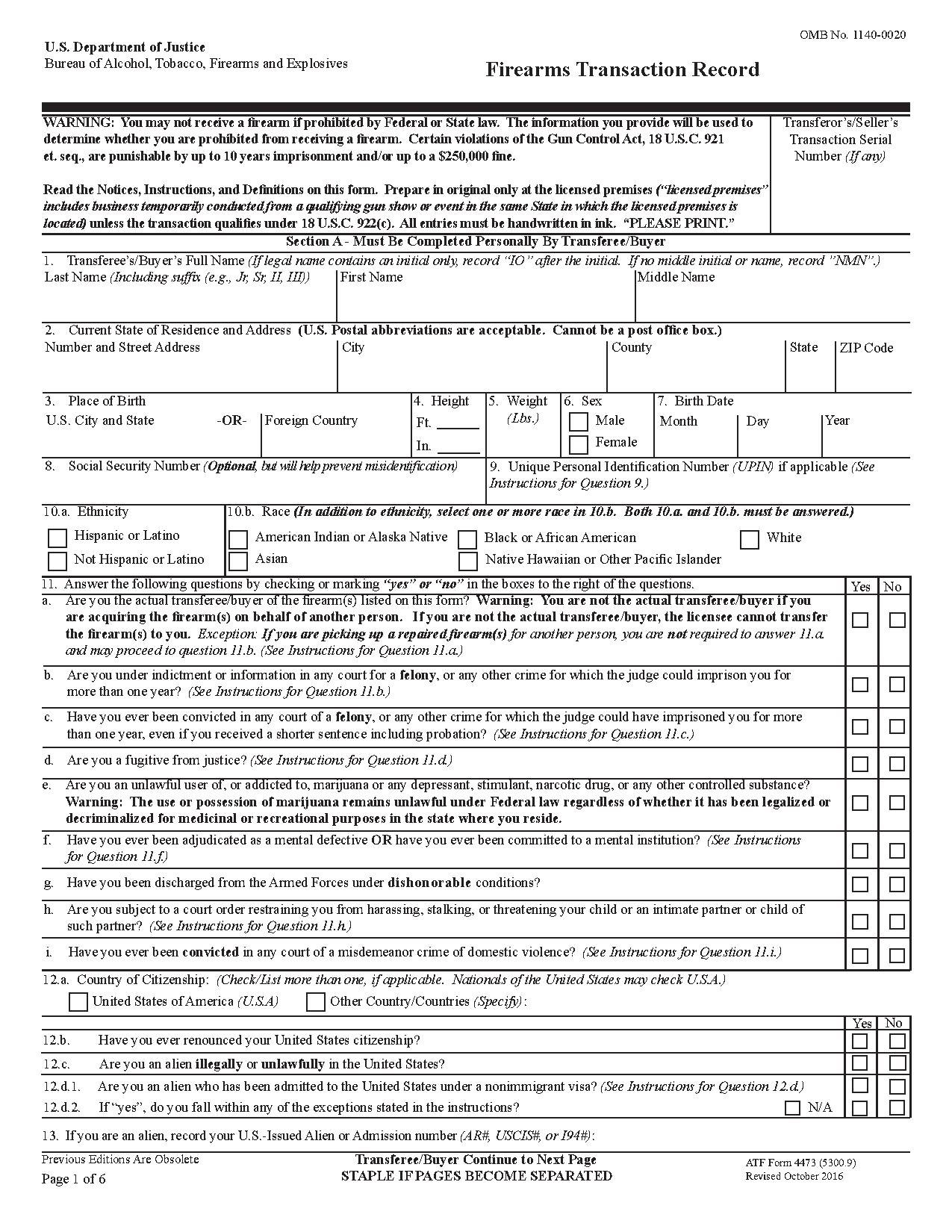 File Atf Form 4473 firearms Transaction Record 5300 9revised 0 pdf Wikipedia