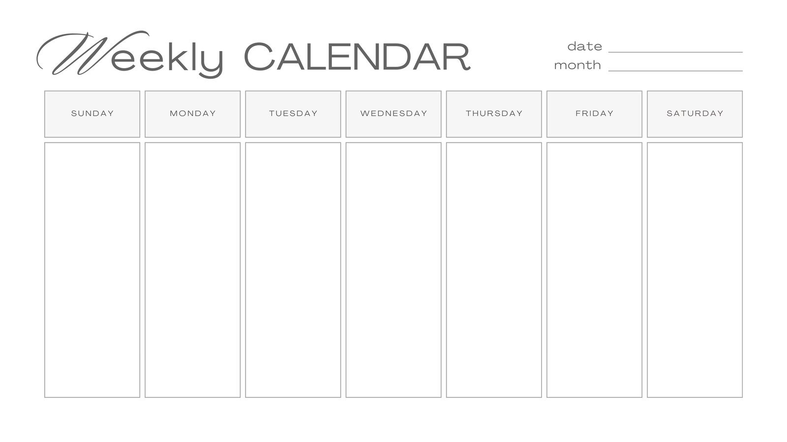 Printable Calendar Format