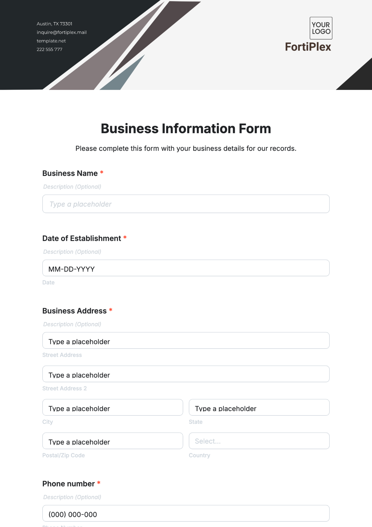 Free Printable Business Forms