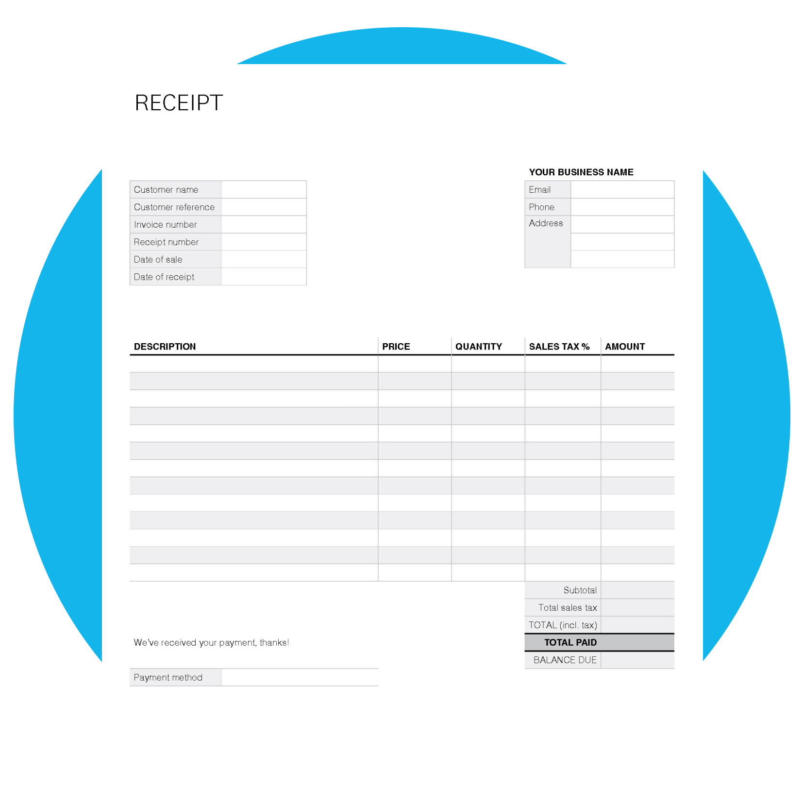 Free Cash Receipt Template Xero AU
