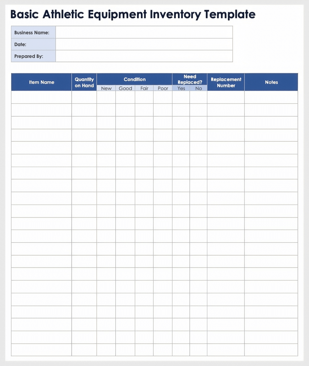 Free Equipment Inventory Templates Spreadsheets All Formats