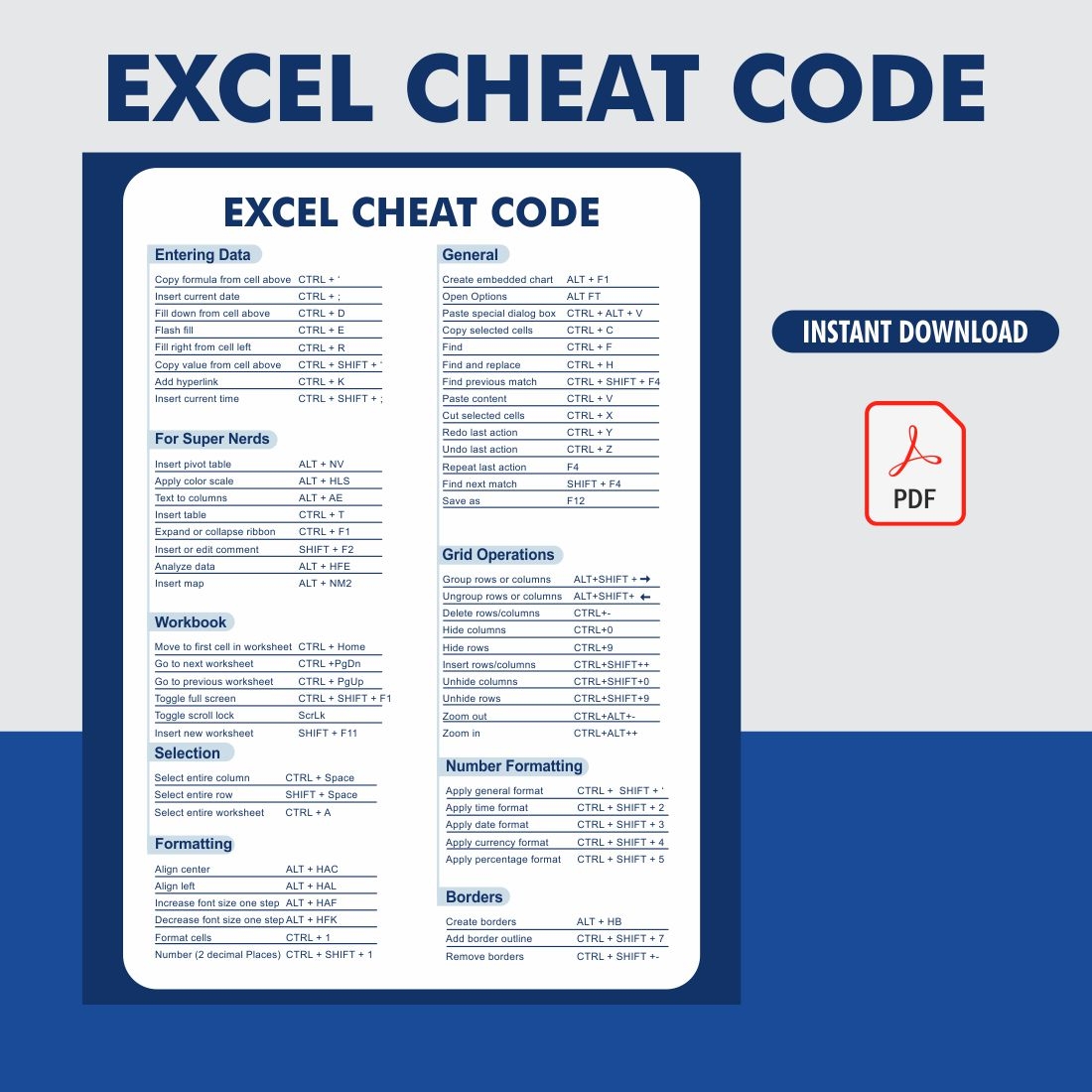 Free Excel Shortcut Pdf Download MasterBundles