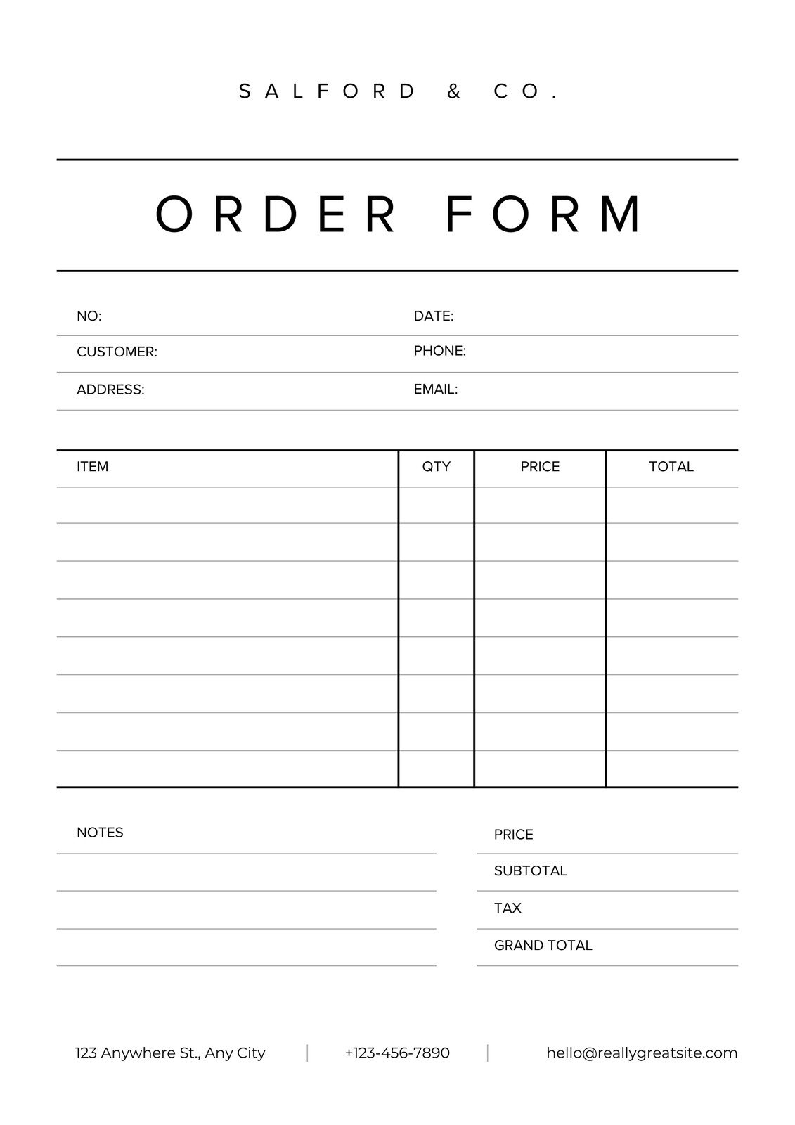 Free Form Document Templates To Customize And Print Canva