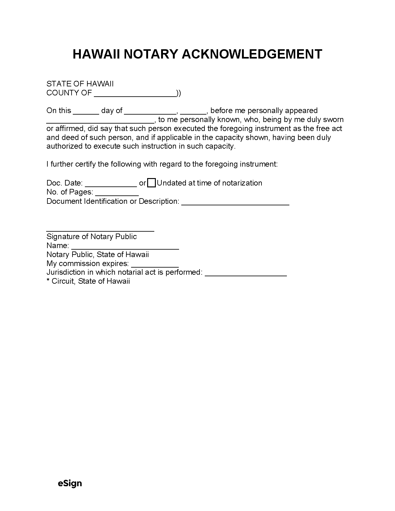 Printable Notary Forms