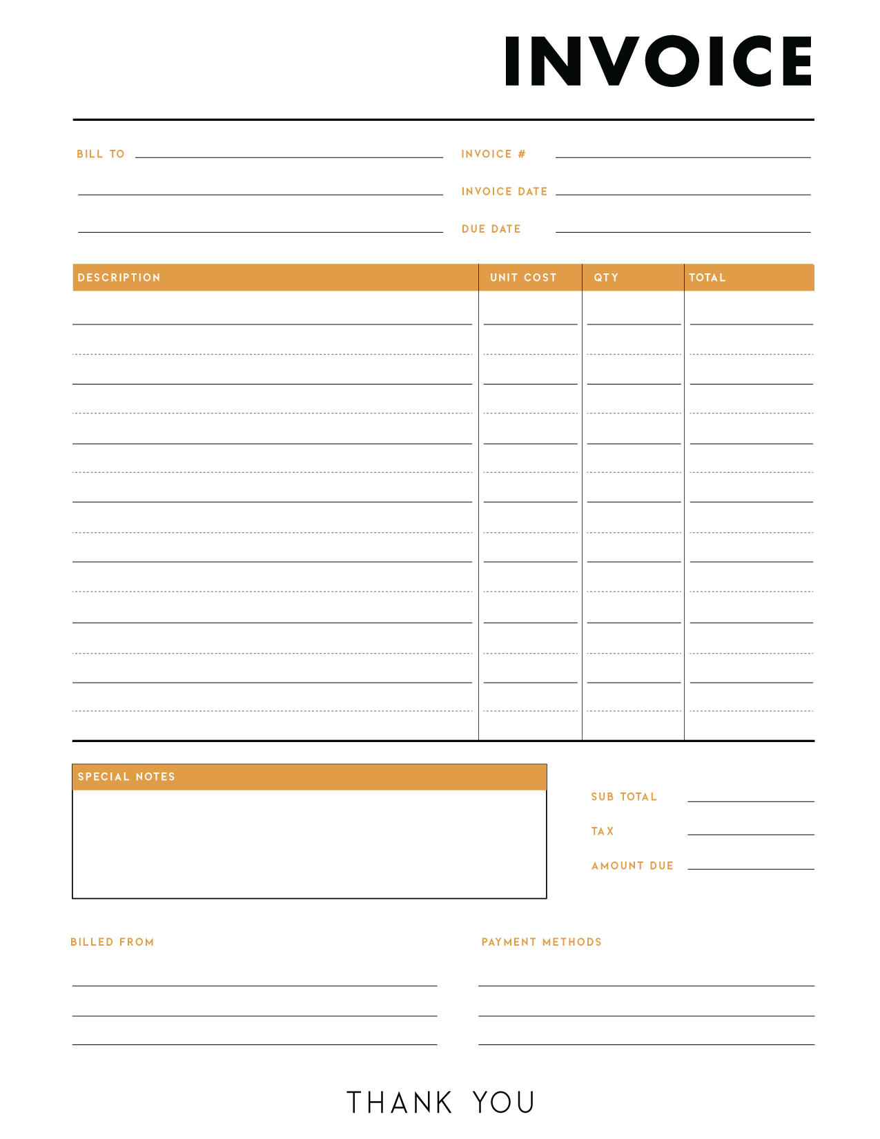 Free Printable Invoice Forms