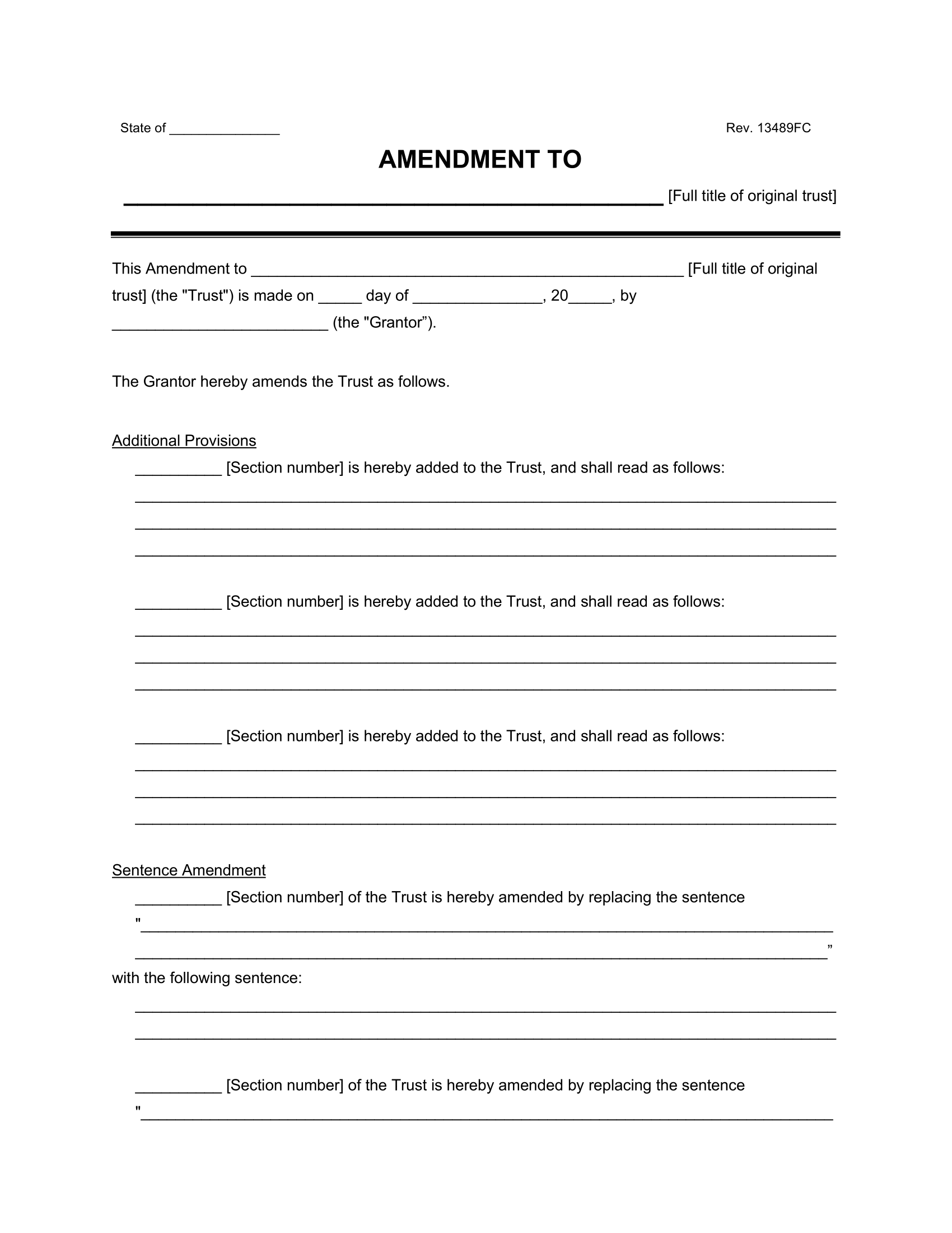 Free Printable Trust Forms