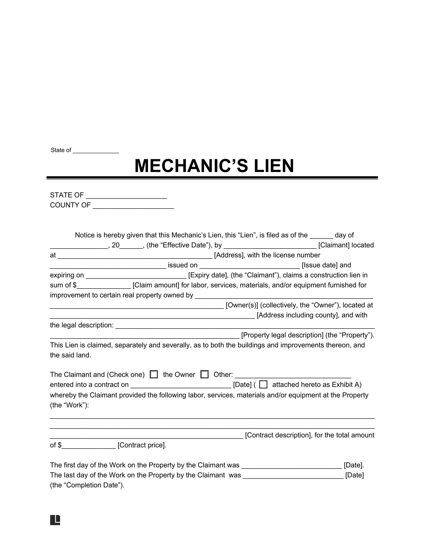 Printable Lien Waiver Form Pdf