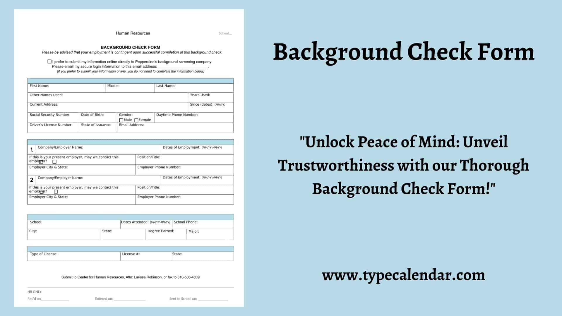Free Printable Background Check Authorization Form