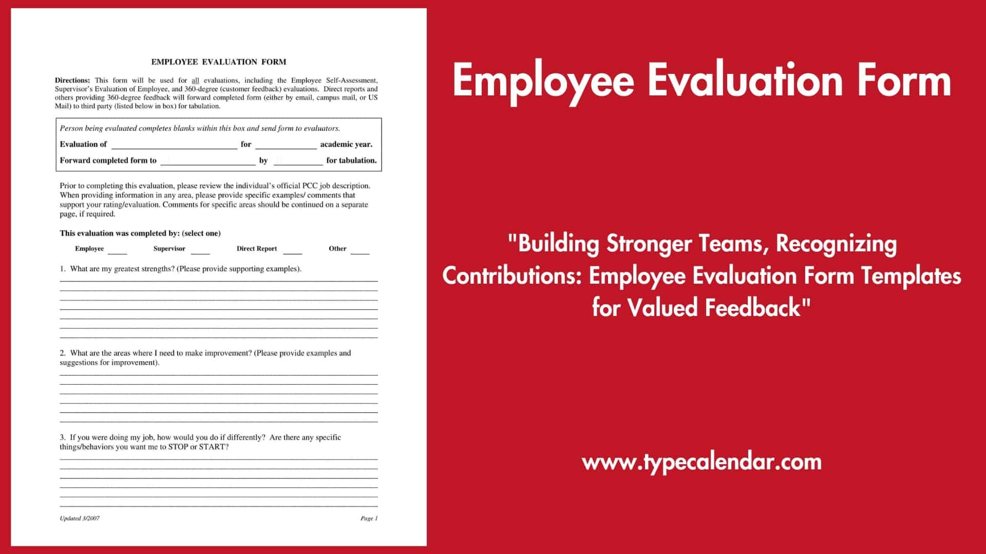 Free Employee Evaluation Forms Printable